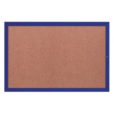 Slim Enclosed Corkboard, 24x36, Gold Alum Frame/Rubber